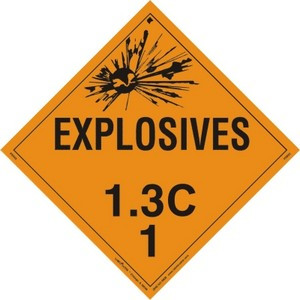Explosives 1.3C Aluminum Placard