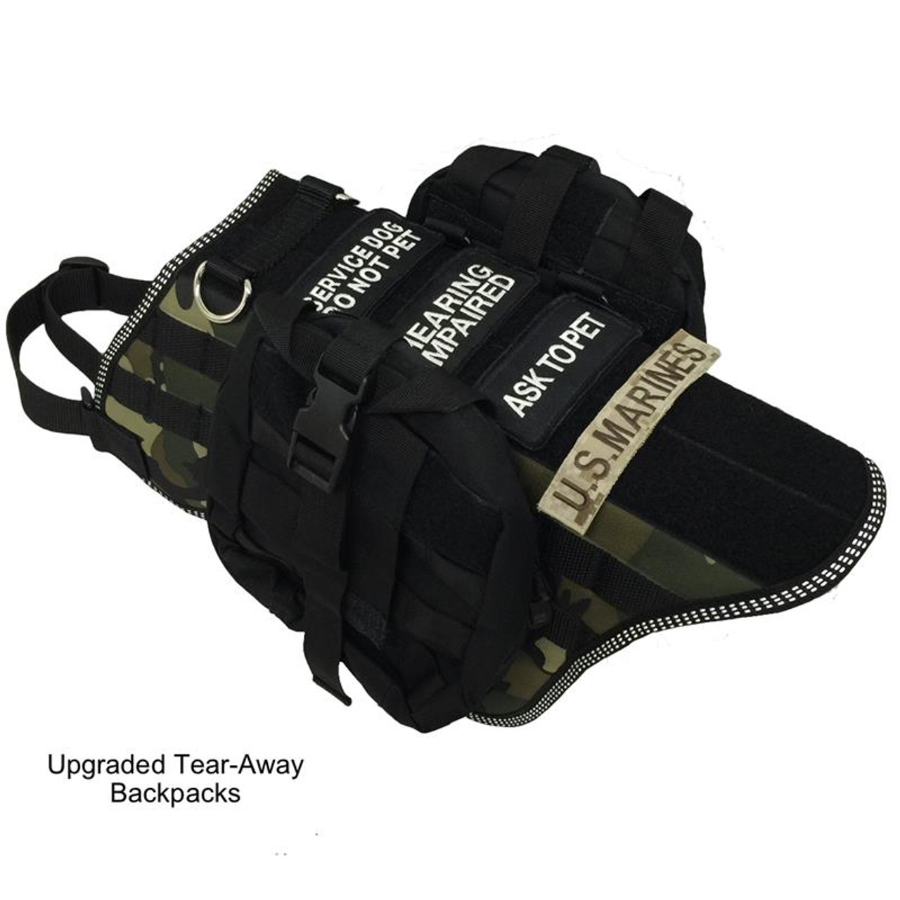 Molle Dog Harness Vest with Tear Away Pouches