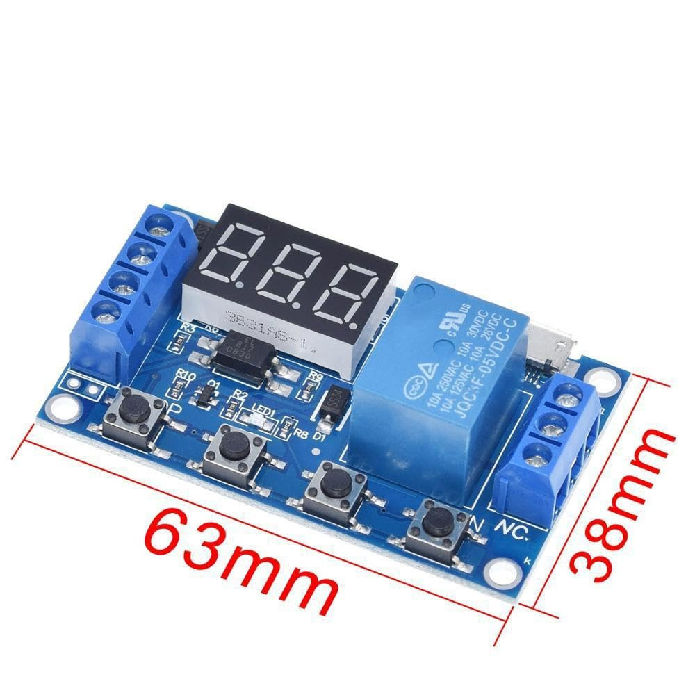 Relay Module With Timer Connection 6 PCS Timer Relay Module DC 6-30V Timer Relay Programmable with LCD ...