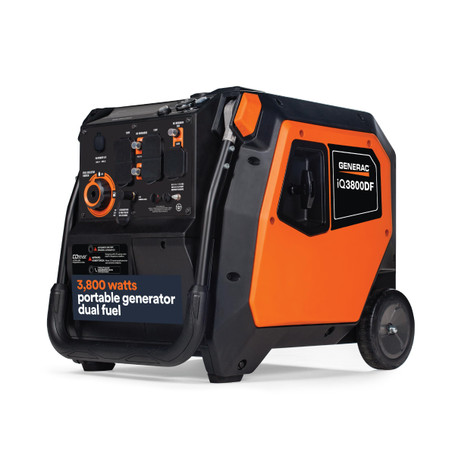 Generac 3,800-Watt Dual-Fuel Portable Inverter Generator - Gas and Propane Compatible - Quiet Operation - Clean, Stable Power