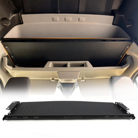 EOD Van Headliner Shelf & Curtain Rod Fit for 2015–2026 Ford Transit Medium & High Roof, Overhead Storage Shelf with Modular Mounting Slots, No-Drill Installation for Organized Van Storage
