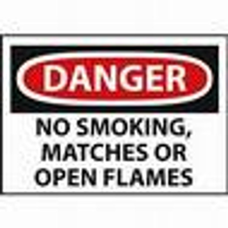 No Smoking Matches Or Open Lights 28" X 20" Aluminum Sign (12 LEFT IN STOCK)