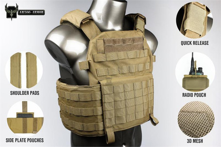 Warrior DCS (Dynamic Combat System) Plate Carrier with Curved Ergonomic ...