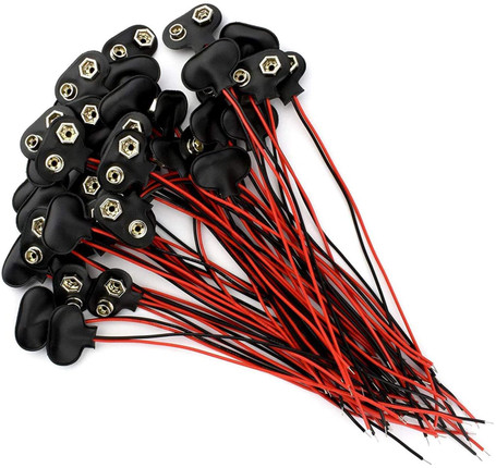 40 Pack 9 Volt Battery Clip Connector Battery Snap Wire