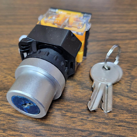 Electric Key Switch, 3/4 in. Outside Diameter, Hardwired
