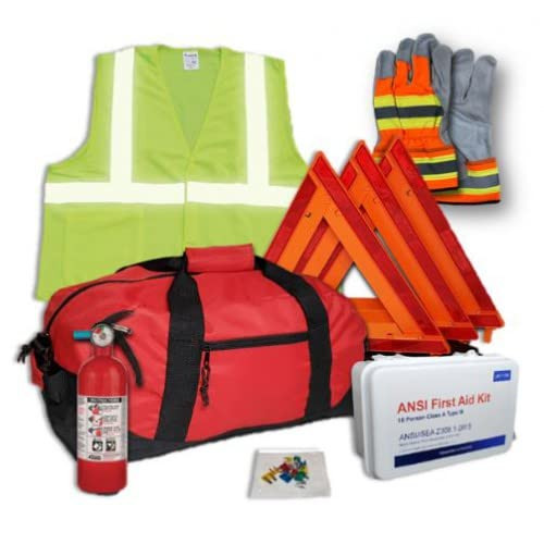 Hi-Viz All-in-One DOT OSHA Compliant Trauma Kit with Kidde 5 BC Fire Extinguisher Model FA5G