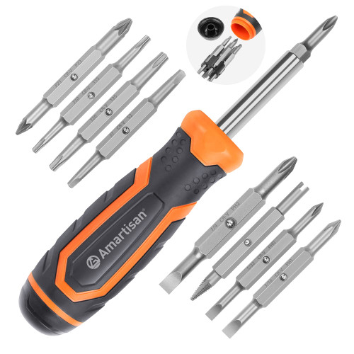 18-in-1 Multi-bit Screwdriver Set Tool All in One, Portable Multi-Purpose Screwdriver, Slotted/Philips/Pozi/Torx/Square,Nut Driver