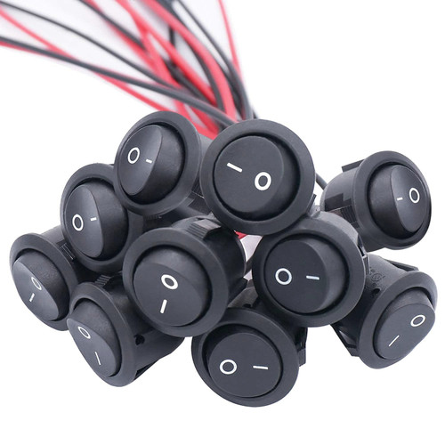 Round Rocker Switch On/Off Switch 10pcs 