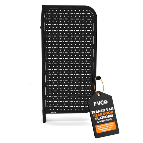 Flatline Rear Door Platform Compatible with 2015-2026 Ford Transit High & Mid Roof & 2023-2026 Trail Vans - Aluminum Rear Door Platform (Driver Side)