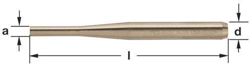  AMPCO P-51 Non-Sparking Pin Punch – 1/4" Diameter, 6" Length – Mining Safety Tool