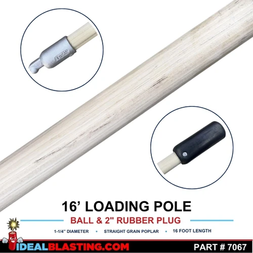 16 ft Ball and 2" Rubber Plug Loading Pole