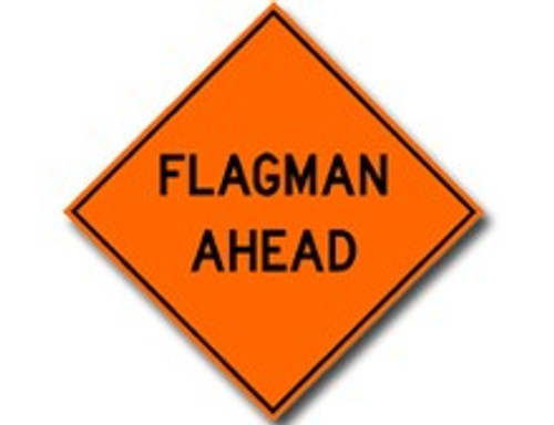 Flagman Ahead 36" x 36" Mesh Sign