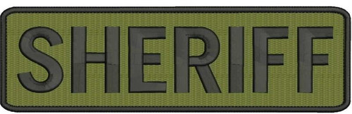 Sheriff 3 x 10 inch Embroidered Patch OD Green
