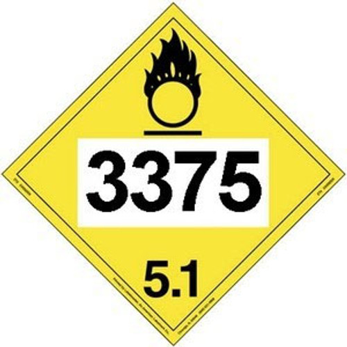 Oxidizer 3375 Aluminum Placard