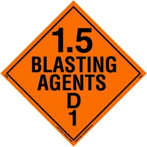 Blasting Agent 1.5D Tagboard Placard