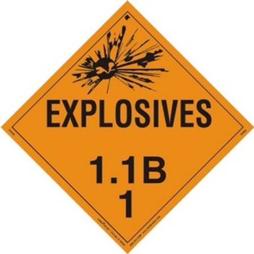 Explosives 1.1B Tagboard Placard -- CLOSEOUT --