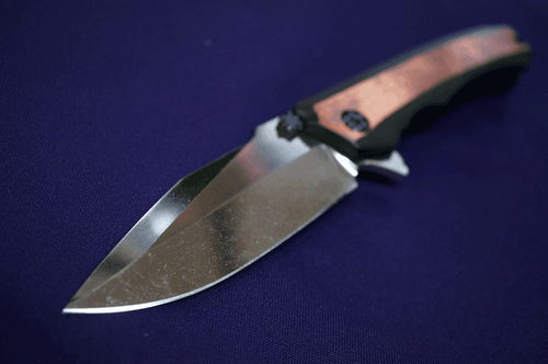 Heretic Knives Wraith Custom Two Tone Copper with Cracked Ice Blade and Black Hardware SN# 001