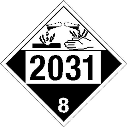 2031 CORROSIVE RIGID VINYL PLACARD (Closeout - Only 15 Left in Stock)