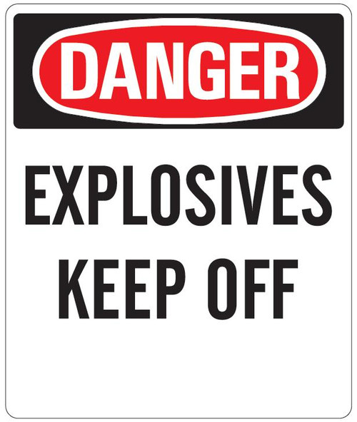 Explosives Keep Off 24 x 20 VPO (sticker) for Sign Stands