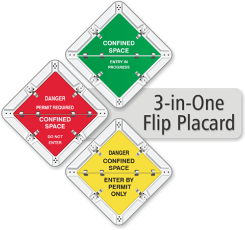 Confined Space Flip Placards