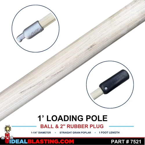 1ft Ball and 2" Rubber Plug Loading Pole