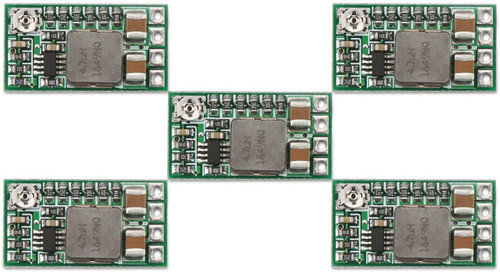 5v Regulator, DROK 5pcs Mini Voltage Reducer DC 4.5-24V 12V 24V Step Down to 5V Buck Converter Board 3A Volt Step-Down Transformer Power Supply Module