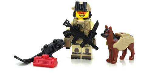 EOD Explosive Ordnance Disposal Specialist Minifigure with K9 EOD Explosive Ordnance Disposal Specialist Minifigure with K9