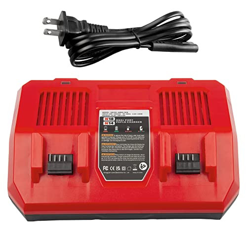 Dual Charging Port Charger for Milwaukee M18 Battery 48-59-1812 18V XC Lithium Tools Charging Station Dual Charging Port Charger for Milwaukee M18 Battery 48-59-1812 18V XC Lithium Tools Charging Station