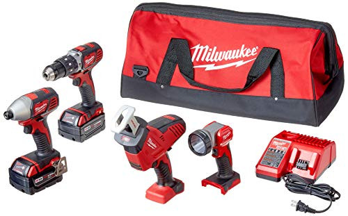 Milwaukee 2695-24 M18 18V Cordless Power Tool Combo Kit with Hammer Drill, Impact Driver, Reciprocating Saw, and Work Light (2 Batteries, Charger, and Tool Case Included) Milwaukee 2695-24 M18 18V Cordless Power Tool Combo Kit with Hammer Drill, Impact Driver, Reciprocating Saw, and Work Light (2 Batteries, Charger, and Tool Case Included)
