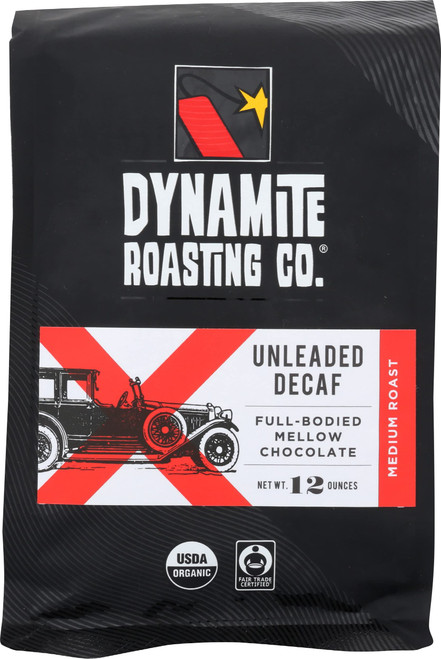 DYNAMITE ROASTING Organic Unleaded Decaf, 12 OZ DYNAMITE ROASTING Organic Unleaded Decaf, 12 OZ