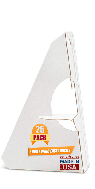 EOD Single Wing Self Stick Easel Back Easel Stand, Archival Acid-Free (5", 25 Pack, White)