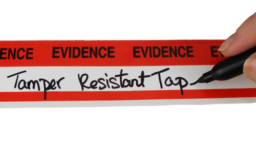 Evidence Tape Stickers - 480 Inch Roll with Dispenser Box Evidence Tape Stickers - 480 Inch Roll with Dispenser Box
