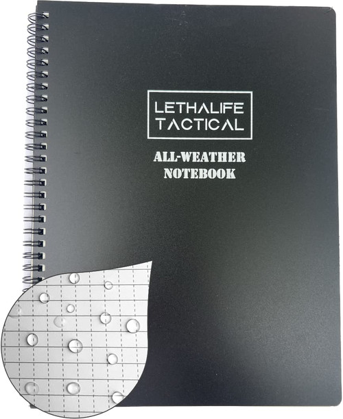 All Weather Notepad Writing Pad (Black) 8.5 x 11 inch 