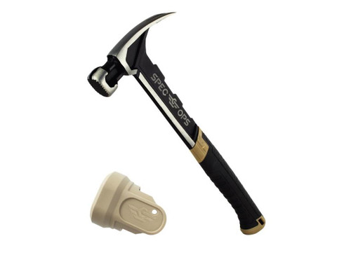 Spec Ops Tools Framing Hammer, 22 oz, Rip Claw, Milled Face, Soft Mallet Cap, Shock-Absorbing Grip, 3% Donated to Veterans,Black/Tan Spec Ops Tools Framing Hammer, 22 oz, Rip Claw, Milled Face, Soft Mallet Cap, Shock-Absorbing Grip, 3% Donated to Veterans,Black/Tan