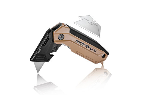 Spec Ops Tools Folding Utility Knife,Includes 3 Blades in Handle Storage, 3% Donated to Veterans Spec Ops Tools Folding Utility Knife,Includes 3 Blades in Handle Storage, 3% Donated to Veterans