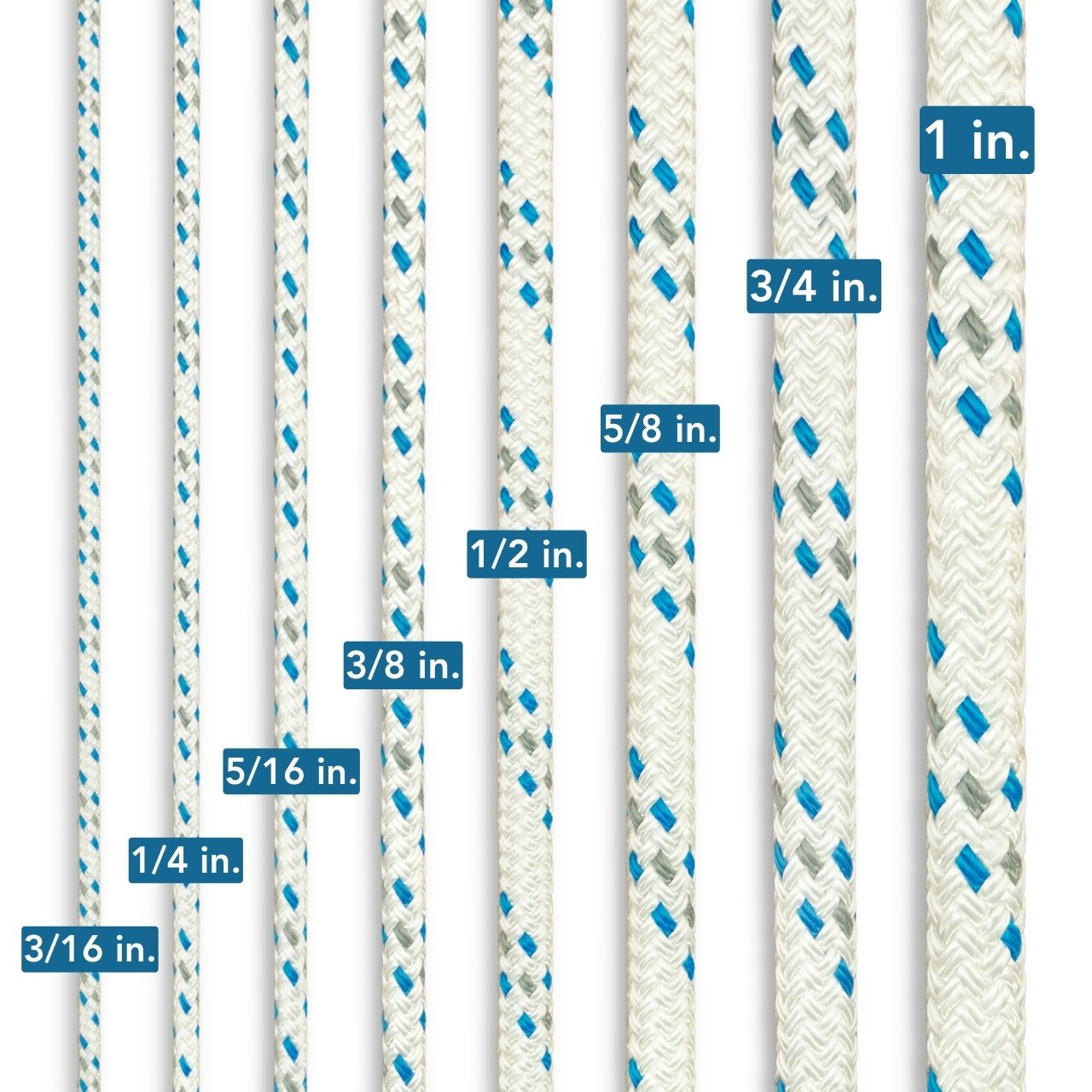 Windsurfing Sail 7/16 Double Braid Polyester Rope - 200ft For Sailing, Halyards, Gym Climbing Boat Tube