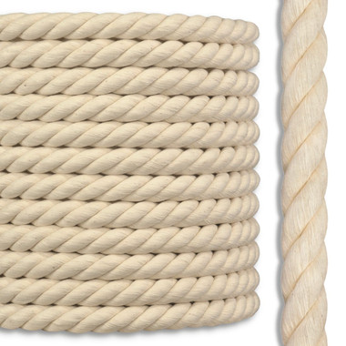 3 strand twisted 100% natural cotton rope