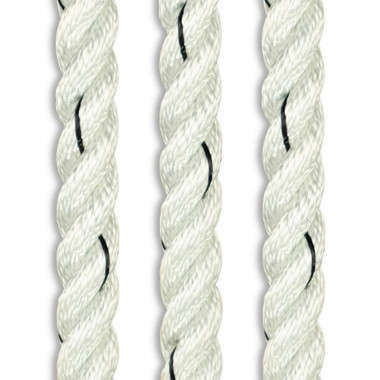 Viking Ski Tow Rope - 3 Strand - White with Blue Tracer