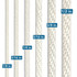 Diameters of white solid braid polyester rope