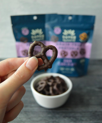 Savor by Suzie Gluten-Free Dark Chocolate Pretzel Twists – Grain Free, Vegan, Paleo, Low Sugar, Non-GMO, Nut-Free Snack – 3 Count (3.5 oz Each))
