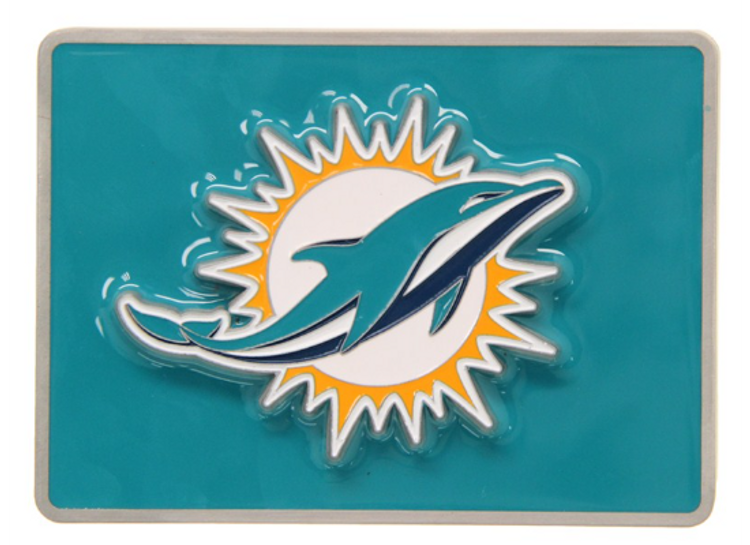 Miami Dolphins Rectangle Trailer Hitch Cover