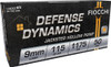 Fiocchi 9APHP Defense Dynamics Jacketed Hollow Point 115 Grain 9mm Luger/Parabellum 1175 fps