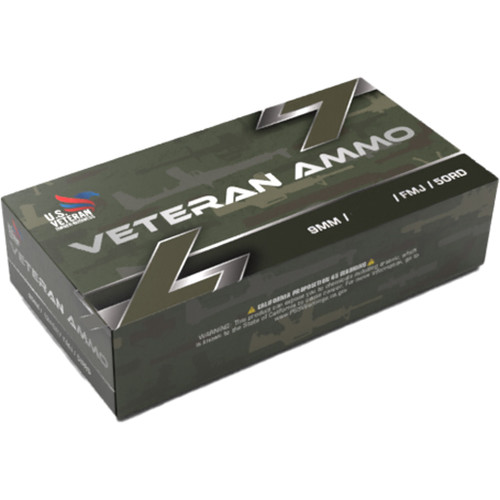 Veteran Ammo Pistol Ammo 9mm 124 gr. FMJ 50 rd.