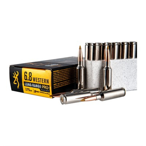 Browning Ammo B192500682 Long Range Pro Hunter Pro 6.8 Western 175 gr Sierra Tipped GameKing 20 Per Box/ 10 Cs