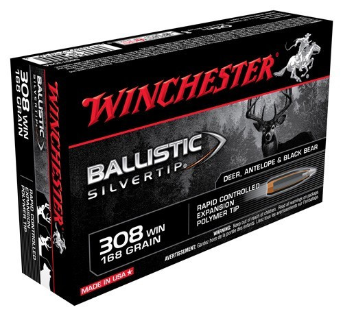 Winchester Ballistic Silvertip Rifle Ammo 308 Win. 168 gr. Ballistic Silvertip 20 rd.
