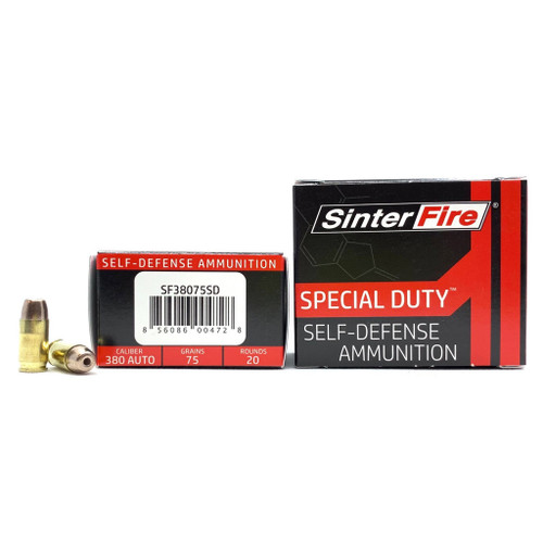 SinterFire SF38075SD Special Duty (SD) Lead Free Frangible Hollow Point 75 Grain .380 ACP/Auto 