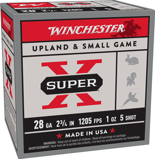 Winchester 28 Gauge X28H5 Super X Heavy Game Load 2.75" 1oz 5 Shot Winchester 28 Gauge X28H5 Super X Heavy Game Load 2.75" 1oz 5 Shot