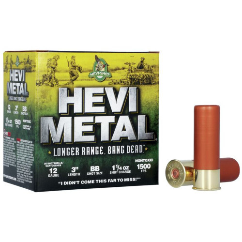 HEVI-Shot HS38088 HEVI-Metal Longer Range 12 Gauge 3" 1-1/4oz #BB 1500 fps