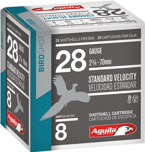 Aguila 1CHB2838 Birdshot Standard Velocity 28 Gauge 2-3/4 1oz #8 1200 fps Aguila 1CHB2838 Birdshot Standard Velocity 28 Gauge 2-3/4 1oz #8 1200 fps