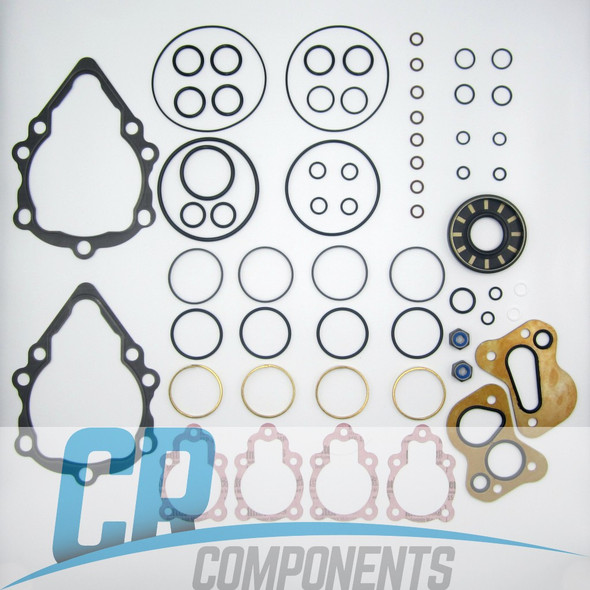 New Holland C338 Hydraulic Pump Seal Kit. Direct replacement for New Holland OEM part numbers: 140008A1. Sauer Danfoss Manual Control Pump Seals